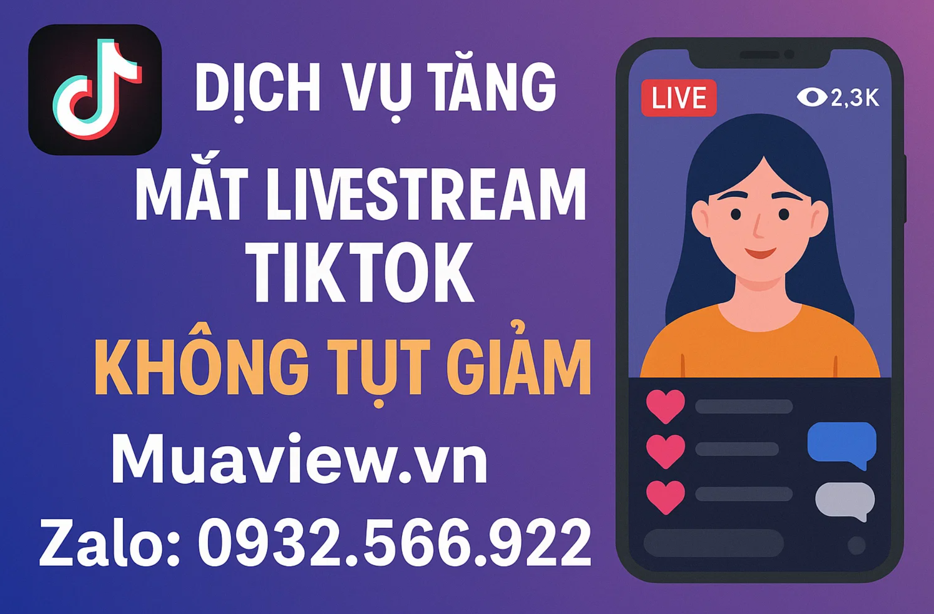 Dịch Vụ Tăng Mắt Livestream TikTok (Ổn Định - Không Tụt) 2026