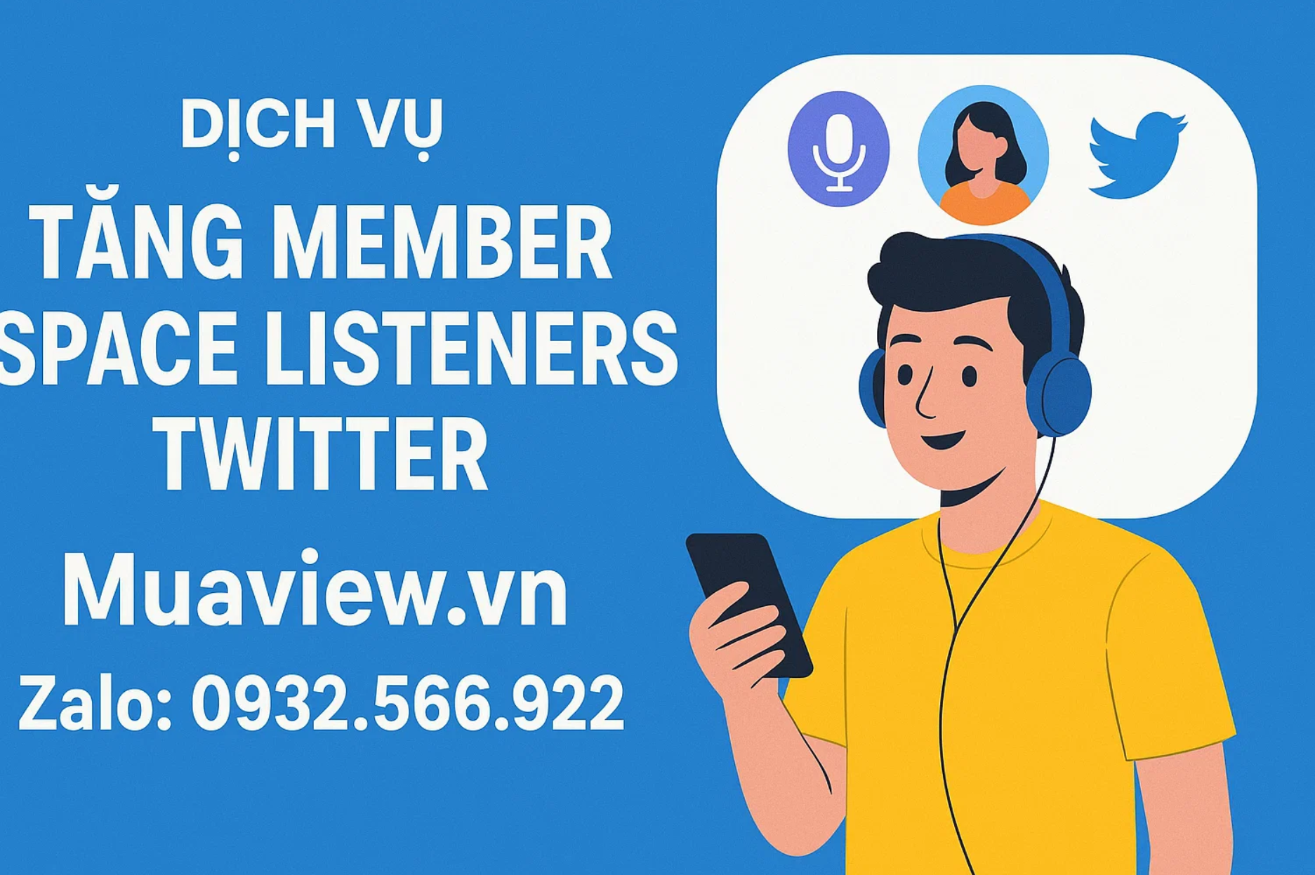 Dịch vụ Tăng Listener Cho X Spaces (Twitter) - Lấp Đầy Khán Phòng Ảo 2026